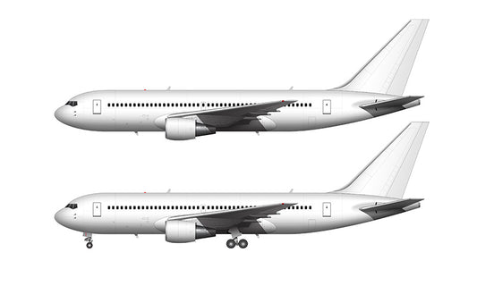 All White Boeing 767-200 with GE engines template