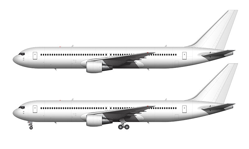 All White Boeing 767-300 with GE engines template