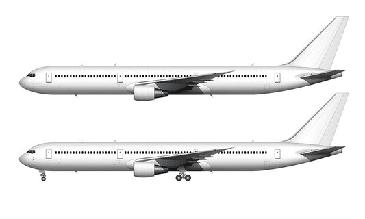 All White Boeing 767-400 with GE engines template