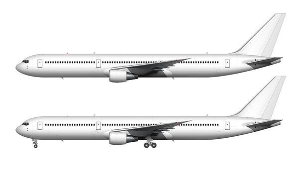 しろページ All White Boeing 767-400 with GE engines template – ShopNorebbo