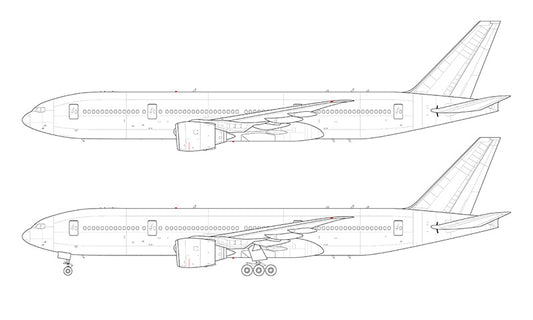 Boeing 777-200 line drawing