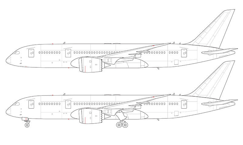 Boeing 787-8 line drawing