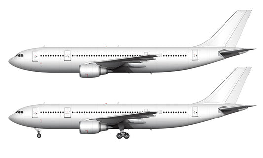 All White Airbus A300B4-600R with GE engines template