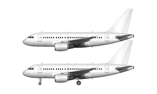 All White Airbus A318 with cfm56 engines template