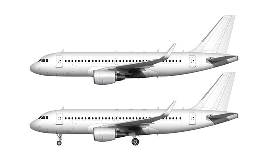 All White Airbus A319 with cfm56 engines and sharklets template