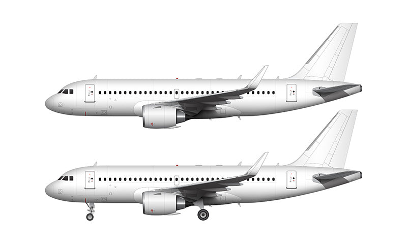 All White Airbus A319 NEO with CFM LEAP engines template