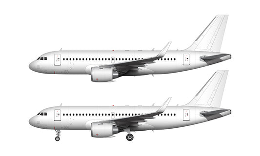 All White Airbus A319 NEO with CFM LEAP engines template