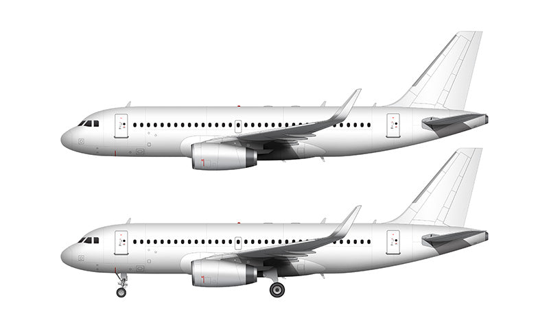 All White Airbus A319 with v2500 engines and sharklets template