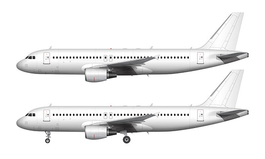 All White Airbus A320 with cfm56 engines template