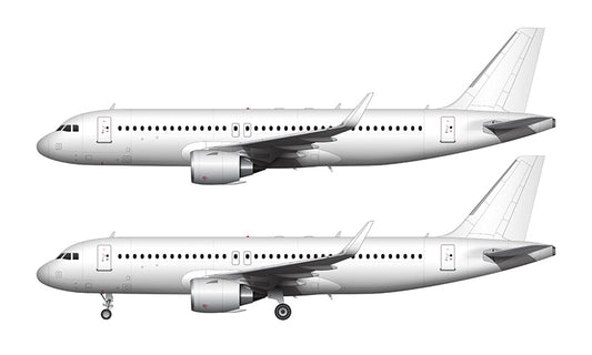 All White Airbus A320 NEO with CFM LEAP engines template