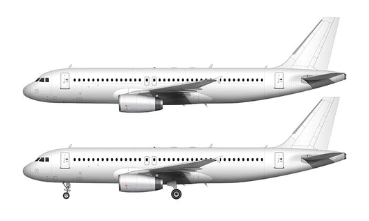 All White Airbus A320 with v2500 engines template