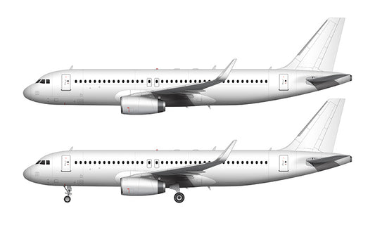 All White Airbus A320 with v2500 engines and sharklets template