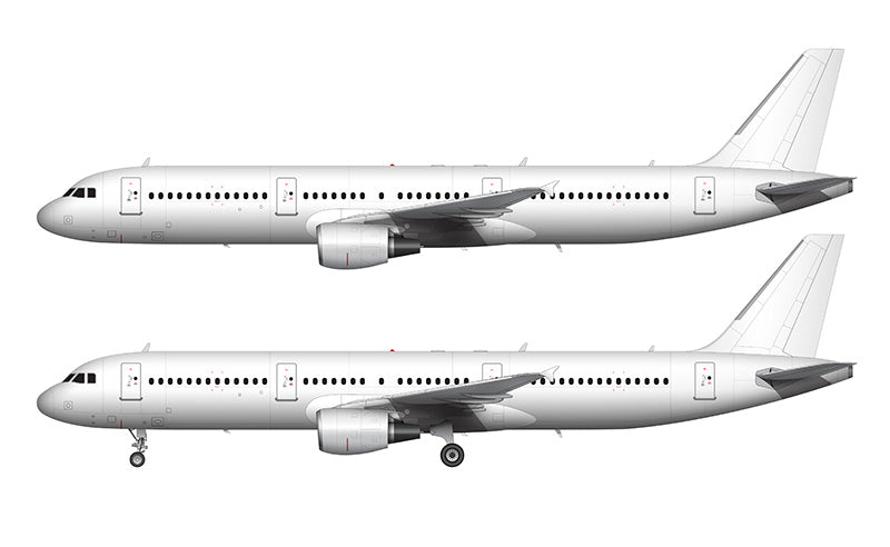 All White Airbus A321 with cfm56 engines template