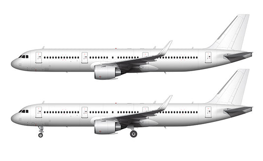 All White Airbus A321 NEO with CFM LEAP engines template