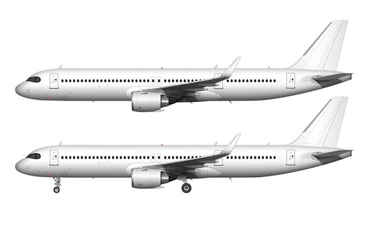 All White Airbus A321 NEO LR (Long Range) with CFM LEAP engines template
