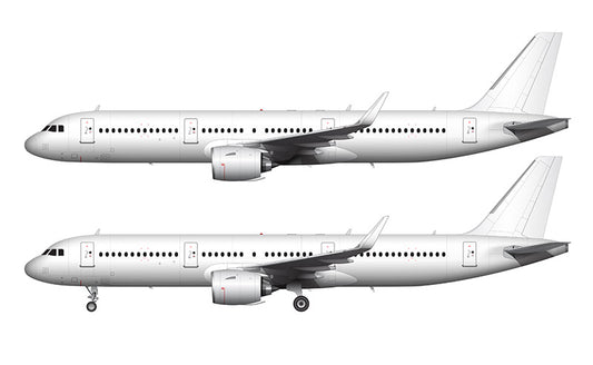 All White Airbus A321 NEO with Pratt & Whitney Engines template
