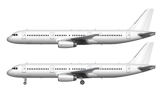 All White Airbus A321 with v2500 engines template