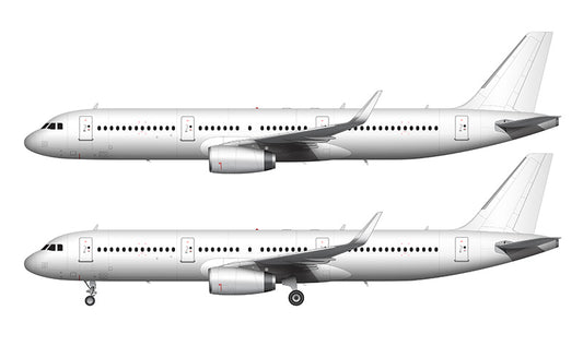 All White Airbus A321 with v2500 engines and sharklets template