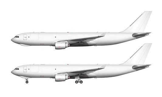 All White Airbus A330-200F with Pratt & Whitney engines template