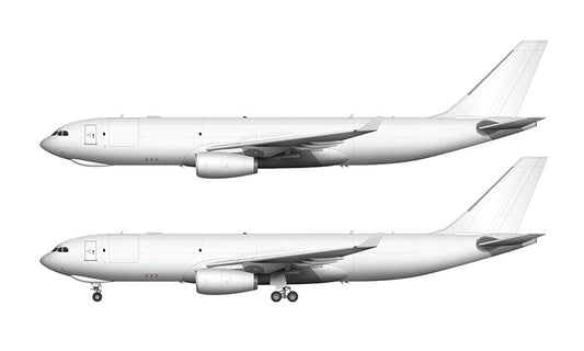 All White Airbus A330-200F with Rolls Royce engines template