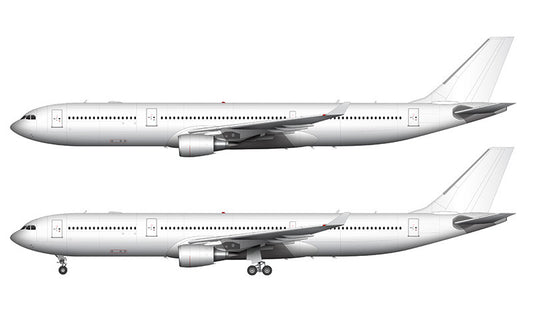 All White Airbus A330-300 with GE engines template