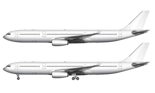 All White Airbus A330-300 with Rolls Royce engines template