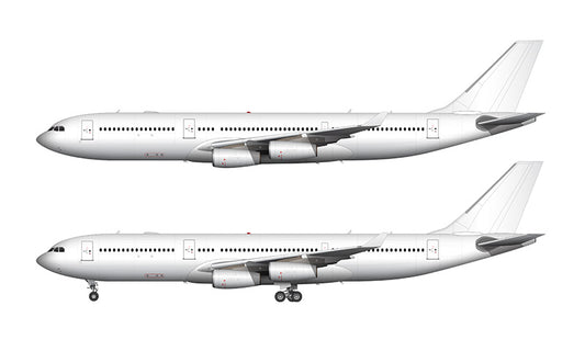 All White Airbus A340-200 template