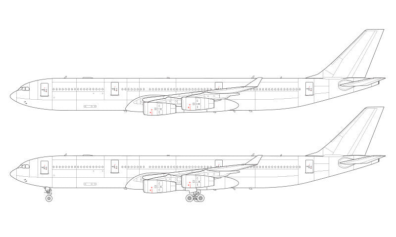 Airbus A340-300X line drawing