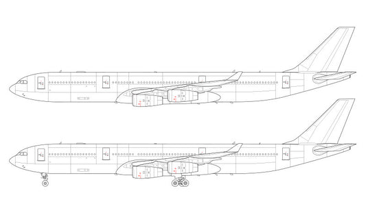 Airbus A340-300X line drawing