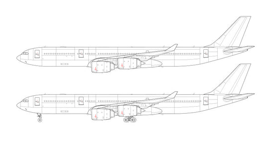 Airbus A340-500 line drawing