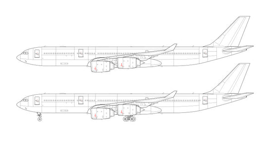 Airbus A340-500 line drawing