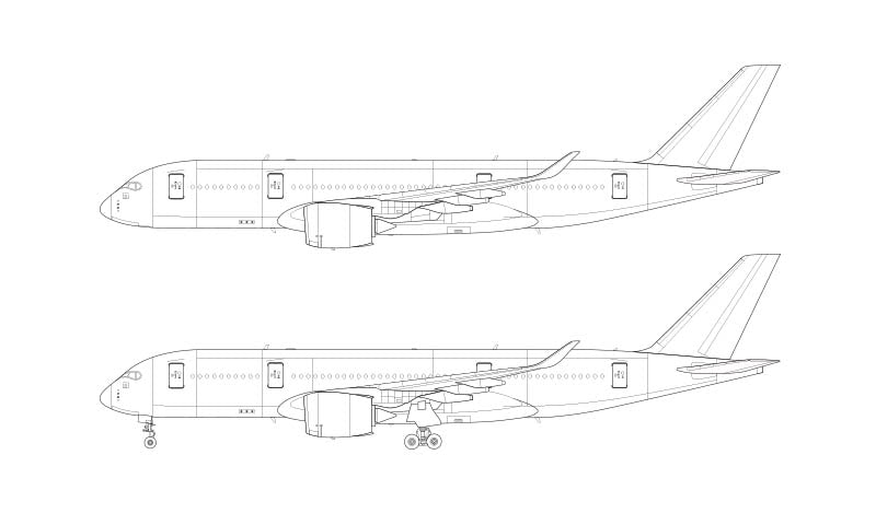 Airbus A350-800 line drawing