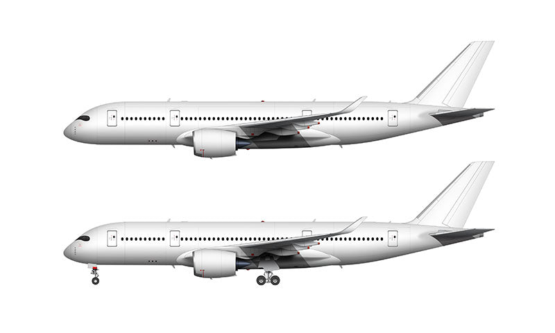 All White Airbus A350-800 template
