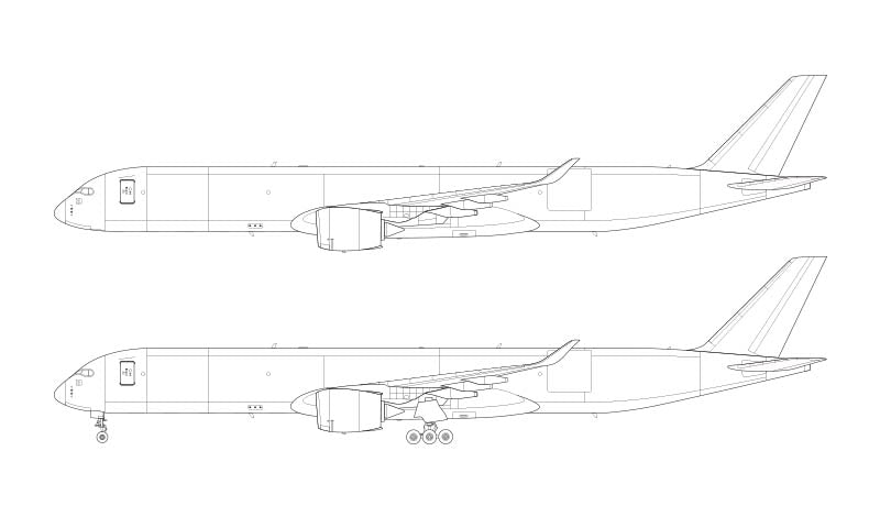 Airbus A350F line drawing