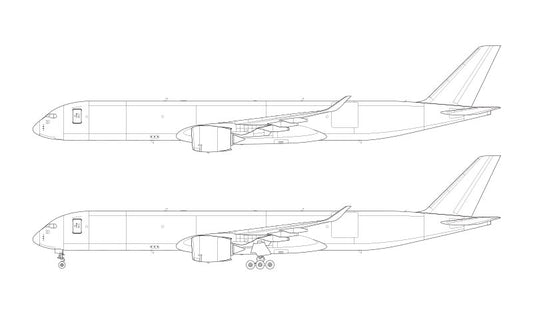 Airbus A350F line drawing