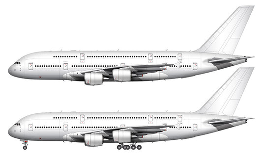 All White Airbus A380-800 template