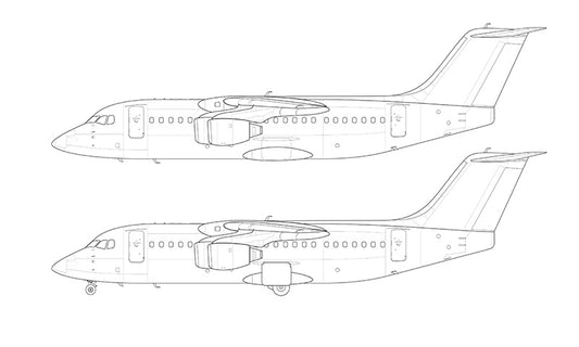 BAe 146-200 / Avro RJ85 line drawing