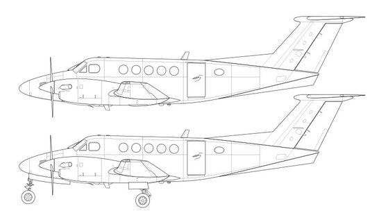 Beechcraft B200 King Air line drawing