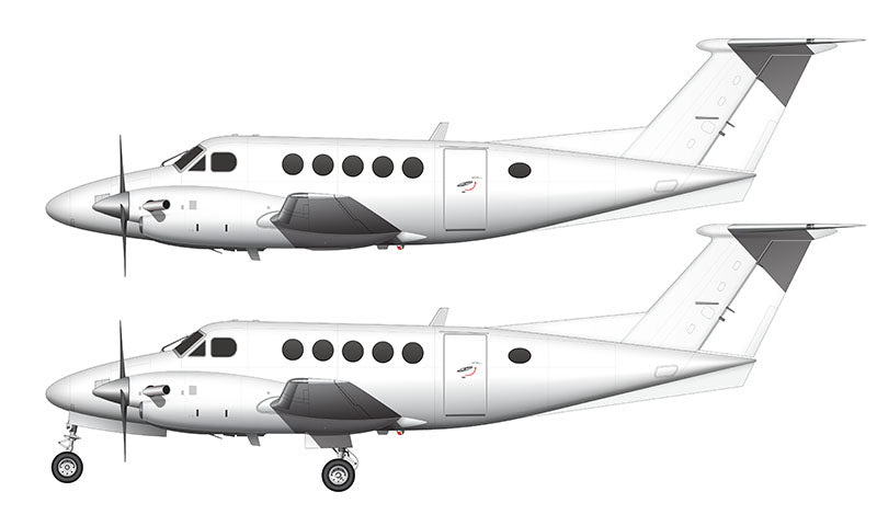 All White Beechcraft B200 King Air template