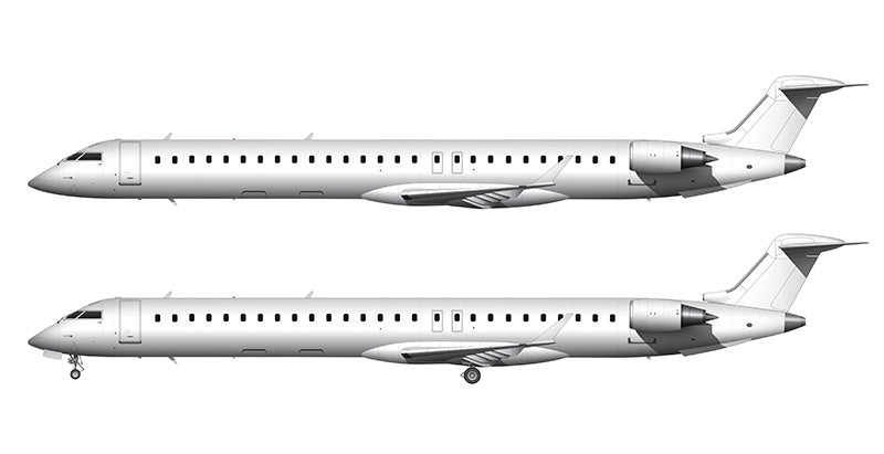 All White Bombardier Regional Jet 1000 (CRJ-1000) template