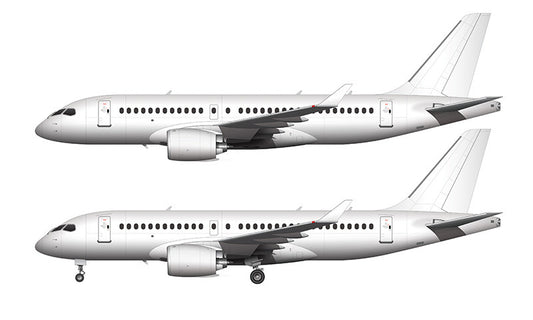 All White Bombardier CS100 (Airbus A220-100) template
