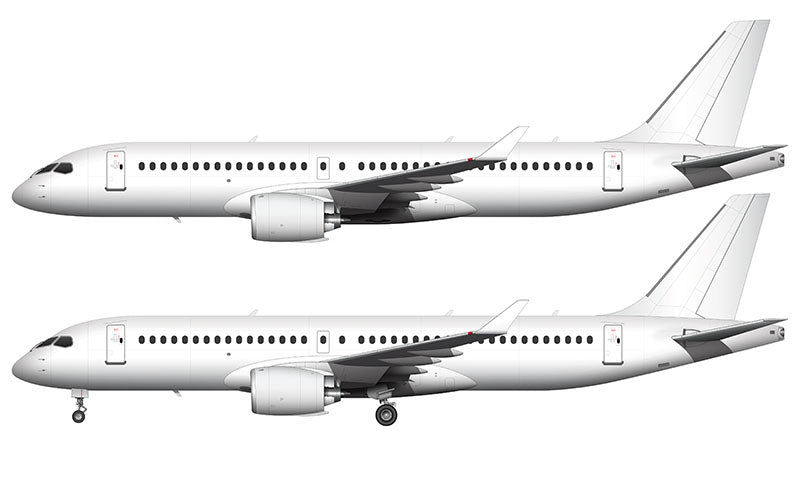 All White Bombardier CS300 (Airbus A220-300) template