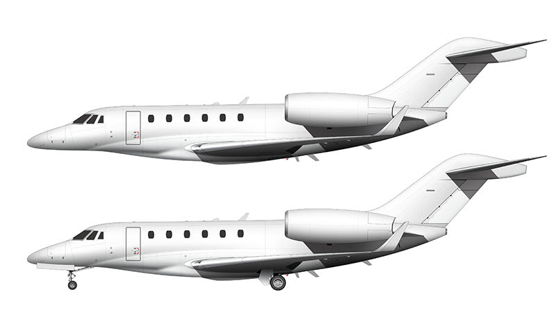 All White Cessna Citation X with winglets template