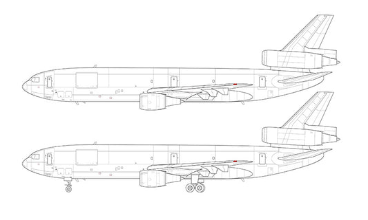 McDonnell Douglas DC-10-30F / MD-10 line drawing