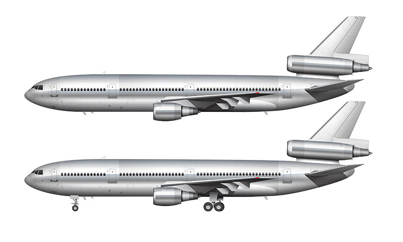 Bare Aluminium McDonnell Douglas DC-10-30 template
