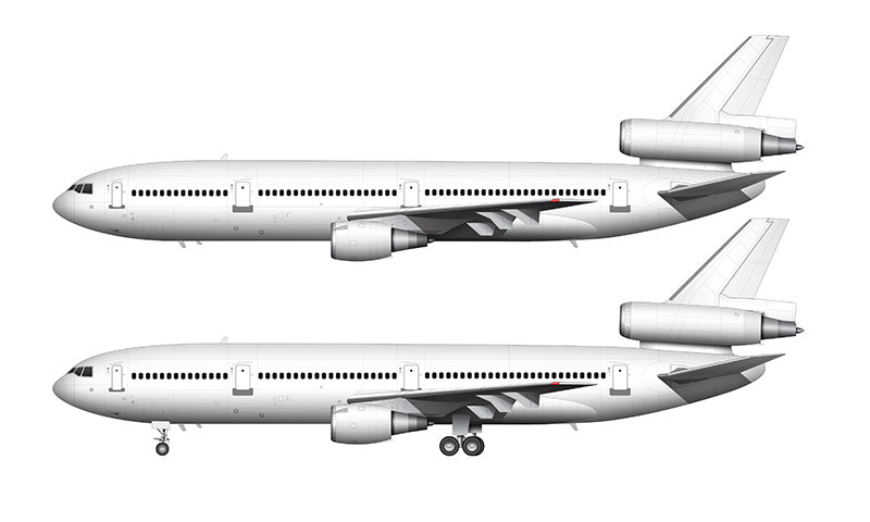 All White McDonnell Douglas DC-10-30 template