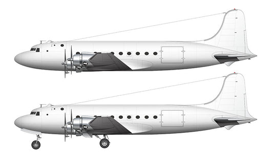 All White Douglas DC-4 template