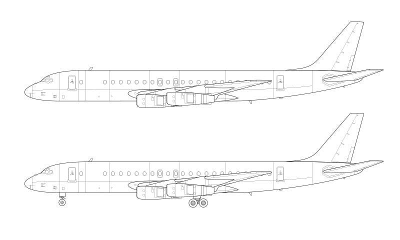 Douglas DC-8-53 Line Drawing