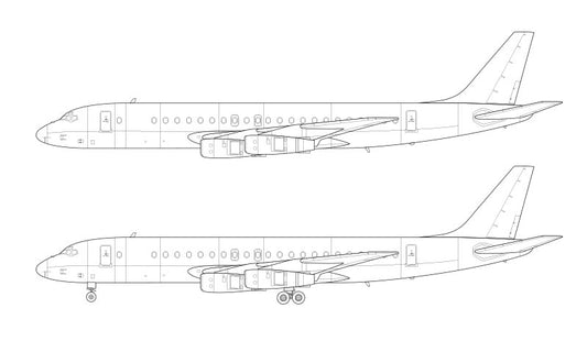Douglas DC-8-53 Line Drawing