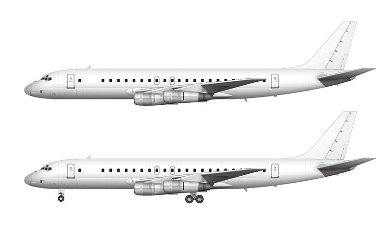All White Douglas DC-8-53 template